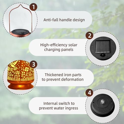 Solar Lanterns Outdoor Waterproof Gifts for Women Grandma Gifts - Image 6