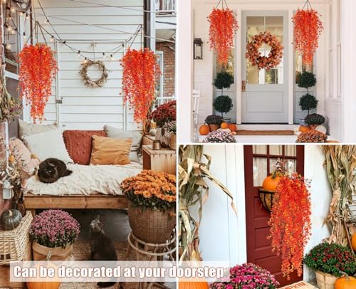 RECUTMS Artificial Hanging Plants Fall Faux Eucalyptus Fake Draping Vines - Image 6