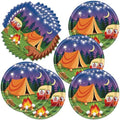 Egami 40pcs Camper Party Supplies,include 20 Dessert plate and 20 Napkin,Camping Adventure Bears Sign Party Plate Napkin Set，Used for Camping Party Decoration (greener2) by Egami