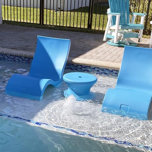 Ledge Lounger Pool Side Table, Ice Bin in Pool Table with Umbrella Hole - Image 2