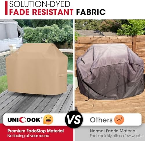 Unicook Grill Cover Heavy Duty Waterproof UV Resistant 48 Inch, Light Brown - Image 3