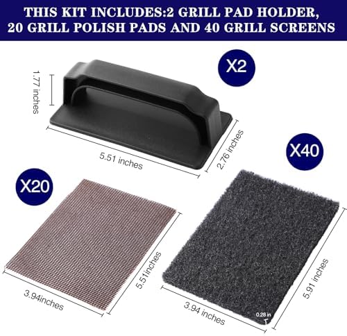 Reallnaive 62 Pcs Griddle Cleaning Kit for Flat Top Grill,Black - Image 3
