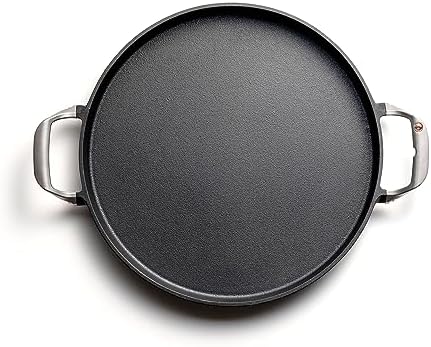 Outset BBQ Paella & Deep Dish Pizza Pan, 18.2” x 14.1” x 1.3" Cast Iron Pan - Image 3