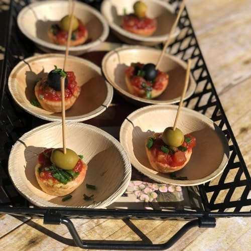 Raj Disposable Bamboo Bowls (100 Count, 4" Bowls) Strong Bowl Bamboo Party Bowl - Decorative Compostable Tableware for Lunch, Dinner, Birthday, Camping, Outdoor, Picnic, Parties - Image 4