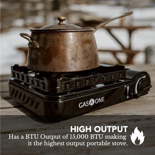 GasOne 15,000 BTU Propane or Butane Stove Dual Fuel Stove Portable Camping Stove - Patented - with Carrying Case Great for Emergency Preparedness Kit - Image 5
