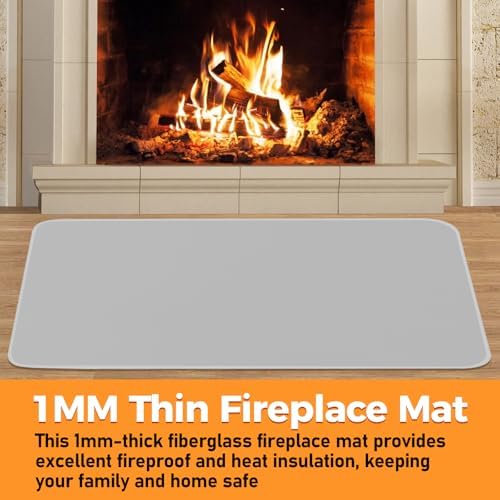 Fireproof Fireplace Rug for Home Protection, 3' x 2' x 0.04'', Grey - Image 3