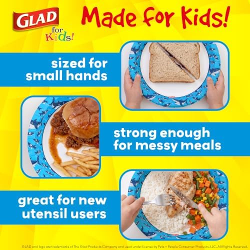 Glad for Kids Sharks Disposable Paper Plates, 8.5 Inch 26 Count - Image 3