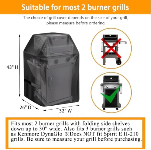 Aoretic Grill Cover, 32 inch BBQ Gas Grill Cover for Outdoor Grill, Grill Cover Barbecue Waterproof, Anti-UV for Weber Char-Broil Monument Nexgrill Spun Charbroil - Image 2