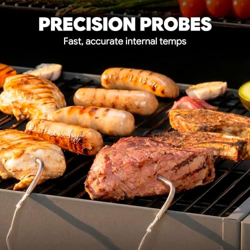 Feasto 30'' Charcoal Grill w/Offset Smoker, Digital Display & Meat Probes - Image 4