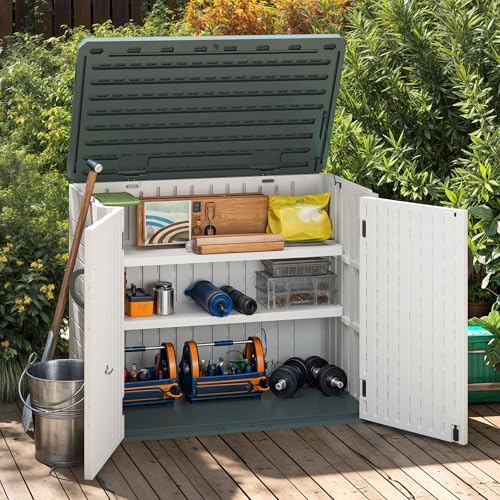 DWVO 2-Pack Resin Storage Shed Shelves, Fit for 35 Cu. Ft. Horizontal Shed 4.3x2.5x3.4 FT, 47" x 12.6" Waterproof Shelves with 8 Screws, 44 lbs Capacity, Easy to Assemble, Gray - Image 3