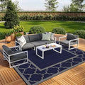 GENIMO Outdoor Rug, Waterproof Plastic Rugs for Patio, 10'x10' Blue Grey by GENIMO