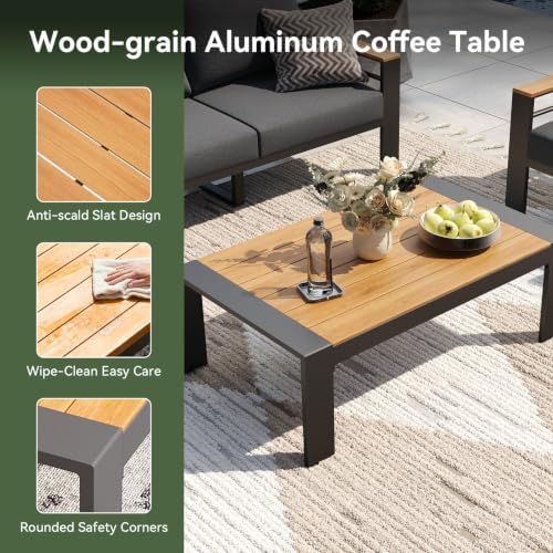 Aoxun Aluminum Patio Furniture Set with Swivel and Rocking Chairs - Image 7