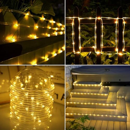 Solar Rope Lights, 33ft 100LED Solar String Lights, 8 Modes, Waterproof - Image 7