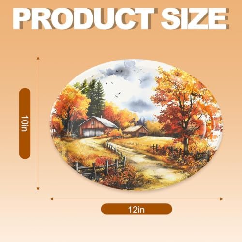 AnyDesign 50 Pcs Fall Paper Plates 12 Inch Large Watercolor Landscape - Image 2