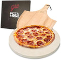 Hans Grill Circular Pizza Stone, 15 Inch Cordierite Stone with Wooden Peel by HansGrill