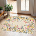 Front Door Mat Outside Entrance 2x3 Beige Colorful Floral Entry Rug by Othilic