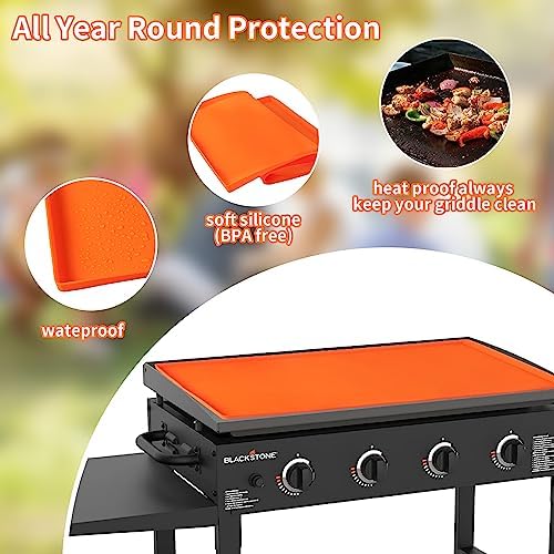 Silicone Protective Cover for 28" Blackstone Griddle,Heavy Duty Food Grade Silicone Grill Mat, Protect Griddle from Rodents, Insects, Debris, and Rust,All Season Cooking Protective Cover - Image 3