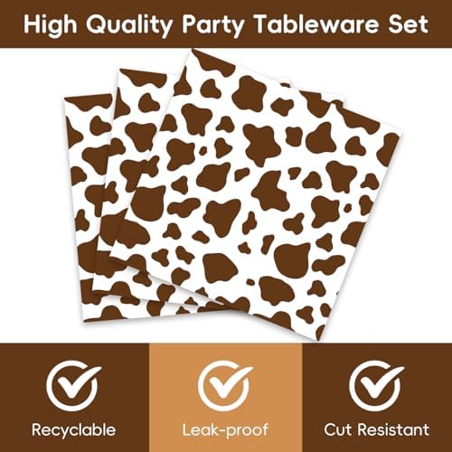 40pcs Highland Cow Party Supplies,Highland Cow Baby Shower Decoration Supplies,Used for Holy Cow Baby Boy Party Decoration,Include 20 dinner plates, 20 Napkin - Image 4