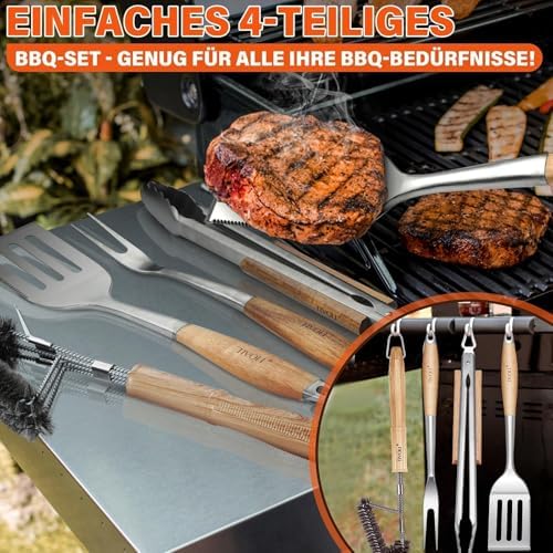 TIVOLI 4PCS Grilling Accessories Set - Heavy Duty BBQ Tool Set - Image 4