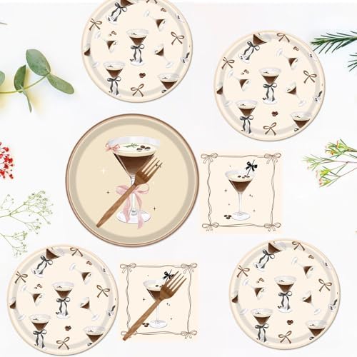 Gameza Espresso Martini Birthday Party Decor 96PCS Plates Napkins Set - Image 5