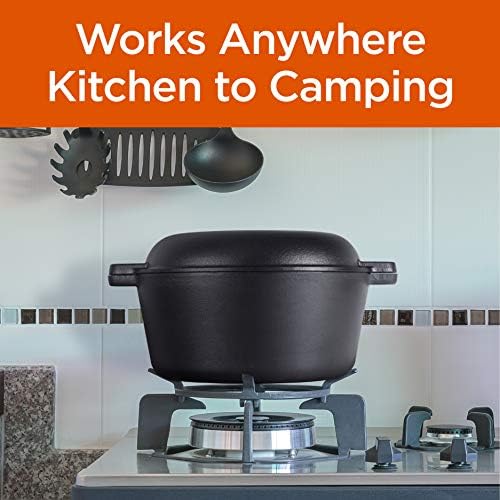 Commercial Chef 2-in-1 5-Qt. Dutch Oven, 10.25-Inch Skillet Lid, CHFL508 - Image 4