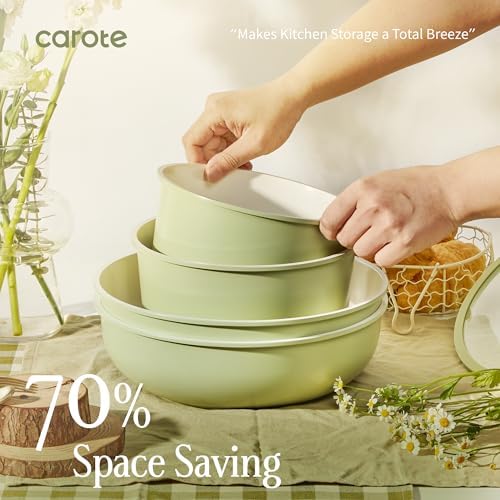 CAROTE 25pcs Ceramic Cookware Sets, Detachable Handle Pots and Pans Set - Image 4