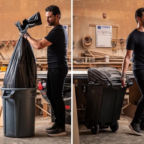 Plasticplace 95-96 Gallon Heavy Duty Black Trash Bags - Contractor Grade,Extra Large Garbage Bags for Construction & Outdoor Trash Cans,1.2 Mil Thick,61” x 68” (Roll),15 Count (Pack of 2) - Image 4