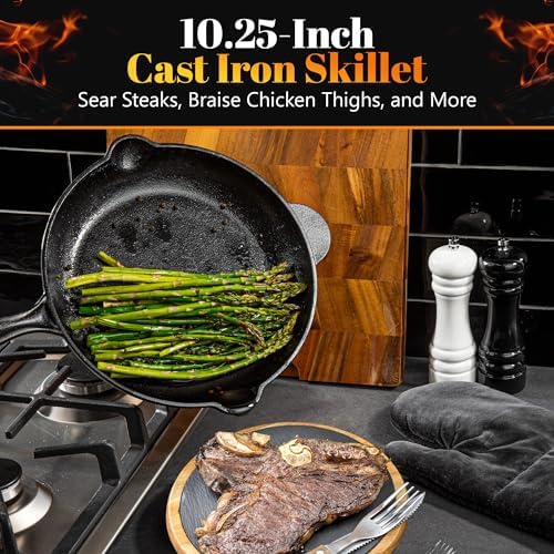Granitestone 10.25 Inch Skillet, Pre-Seasoned, Nonstick, Non-Toxic, Oven Safe for Indoor & Outdoor Use - Image 2