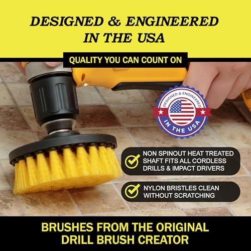 Drillbrush Drill Brush Attachment Set for Bathroom, Tile & Grout Cleaning - Image 3
