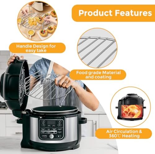 GWY Air Fryer Accessories for Ninja Foodi 6.5QT FD302 Air Fryer Pressure Cooker, 9.2'' Round Air Fryer Replacement Parts for Ninja Foodi 5QT FD101 6.5QT OS301 Instant Pot Pro Duo 8 QT Air Fryer - Image 5