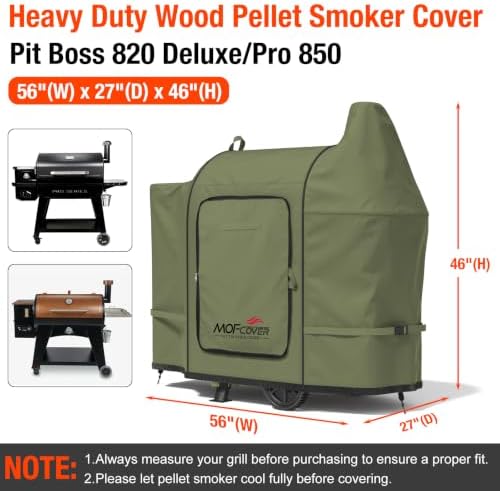 Foldable Grill Cover for Pit Boss 820 Deluxe/Pro 850, Waterproof 600D Heavy Duty Wood Pellet Smoker Cover, Fade＆Tear Resistant Pellet Grill Cover for Z Grill 700 Series,Green - Image 5