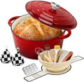 Enameled Cast Iron Dutch Oven pot 6.5 QT with Lid for Bread Baking by Blingco