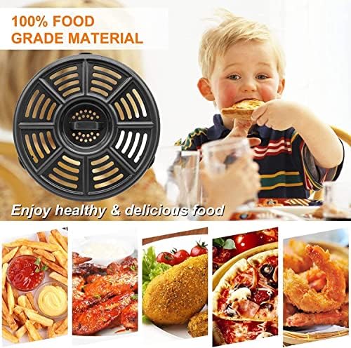 GXF Air Fryer Grill Pan for Ninja 4 QT AF101 5.5 Quart AF161 Max XL AF150 XL Air Fryers, 8.2 IN Non-Stick Round Grill Plate Tray Accessories Replacement Parts with Rubber Bumpers, Dishwasher Safe - Image 4