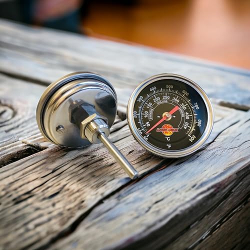 Black Face BBQ Grill Thermometer 50F-900F High Temp Range Heavy Duty Premium Quality Smoker Thermo 2 Inch or 3" 1/2 NPT Thread - Image 4