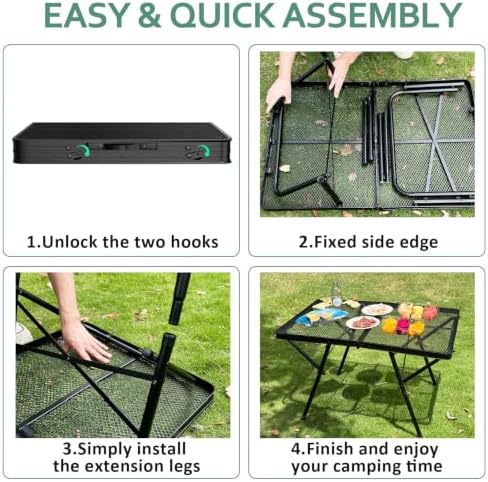 JOUYEK Folding Grill Table,3x2 FT,X-Frame Adjustable Height Camping Table - Image 3