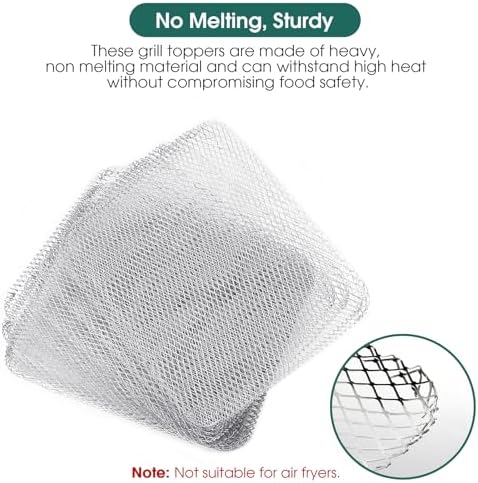 Grill Topper, Grill BBQ Disposable Grill Toppers, 10 Pack Grill Topper for Outdoor Grill Disposable Grilling Liners Prevent Food from Falling Through Grill Grates - 15.3x12 Inch - Image 4
