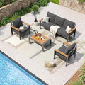 Aoxun Aluminum Patio Furniture Set 5 Seats, Dark Grey by Aoxun