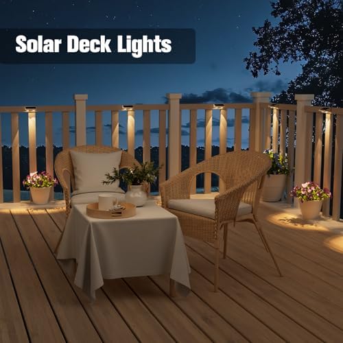 NIORSUN Solar Fence Lights,12 Pack Solars Deck Light,Warm White Color,Outdoor Bulb Waterproof Led IP65,Power Patio Lamp with Lenses for Outside/Backyard/Railing/Yard（White） - Image 5