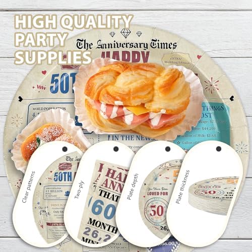 96 Pcs Happy 50th Anniversary Party Decorations, Serves 24 - Image 6