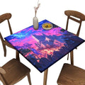 Fitted Tablecloth with Elastic Edge, Medieval Fantasy Pattern Printed on Polyester Square Elastic Table Cover, Use for Kitchen Patio Restaurant, Fit for 32" x 32" Square Tables by JRBSZMI2
