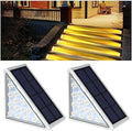AUDLES LED Solar Step Lights Waterproof Outdoor Stair Lights, Solar Deck Lights Outdoor Decor IP67 Solar Decoration Lights for Yard (Warm White, 2 Pack) by AUDLES