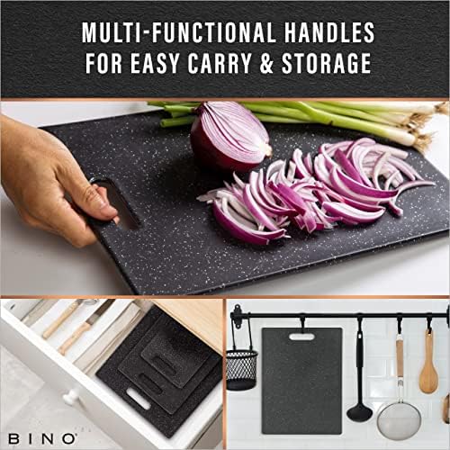 BINO Cutting Board - 3-Piece Chopping Boards | BPA-Free Plastic, Durable, Multipurpose, Dual-Sided, Dishwasher Safe, Easy to Clean | Charcuterie Accessories | Home & Kitchen Utensils - Image 6