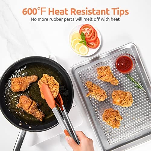 U-Taste Kitchen Tong for Cooking, 600ºF Heat-Resistant Silicon, 12in/Orange - Image 3