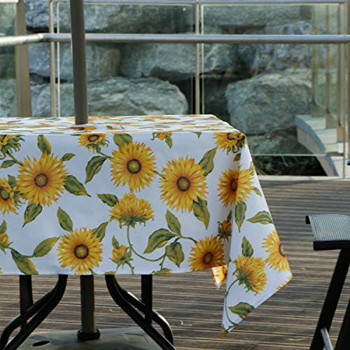 EHouseHome Outdoor Indoor 60inch SquareTablecloth with Umbrella Hole and Zipper, Waterproof Zippered Patio Table Cloths, Spring/Summer Table Covers for Backyard Circular Table/BBQs/Picnic - Image 3