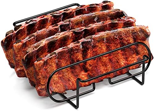 Sorbus Rib Rack for Smoking, Grill Roasting Stand (11", Black) by Sorbus