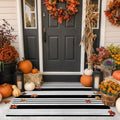 Halloween Door Mat 27.5"x43" Black and White Outdoor Rug Fall Porch Decor by OJIA