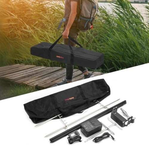 onlyfire Rotisserie Grill Kit Adjustable Spit Roaster with Cordless Motor - Image 6