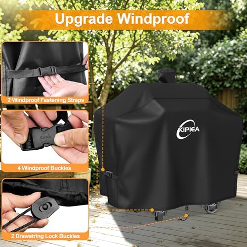 Kipiea Pellet Grill Cover for Camp Chef 24, 600D Waterproof Smoker Cover - Image 4