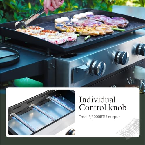Sophia & William 28-Inch Flat Top Grill Outdoor Barbecue Griddle Black - Image 5