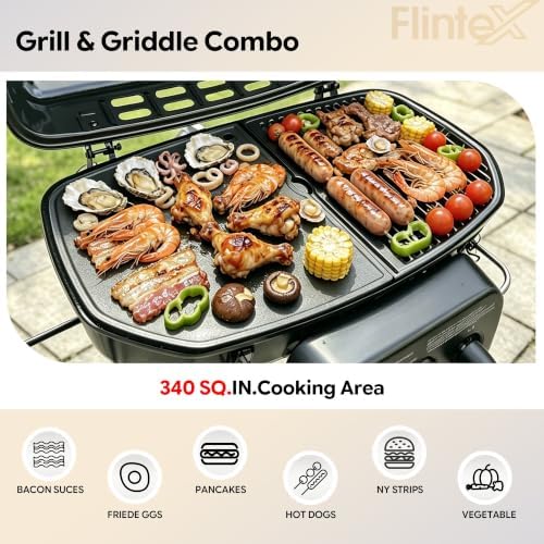 Flintex Portable Propane Gas Grill For Camping, 2-Burner Grill, 340 sq.in. - Image 6